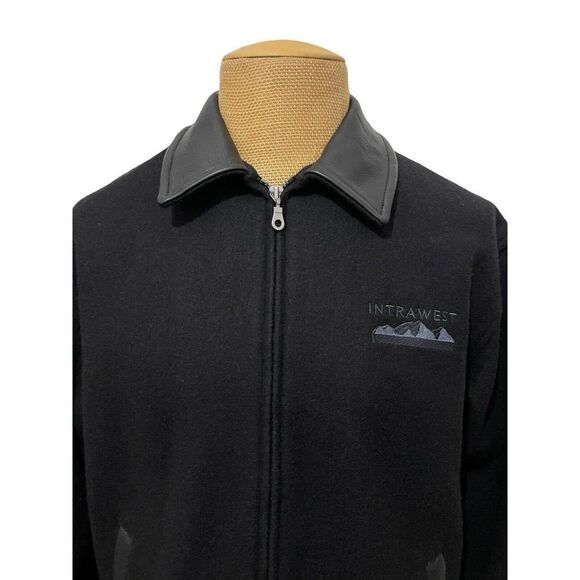 BISHOP Men's Bomber Jacket Canadian Wool Leather Trim Whistler Creek Size Medium - Picture 3 of 11